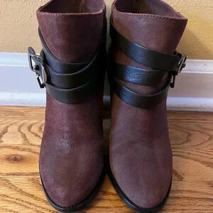 Jimmy Choo Burgundy Suede Ankle Boots Size 36